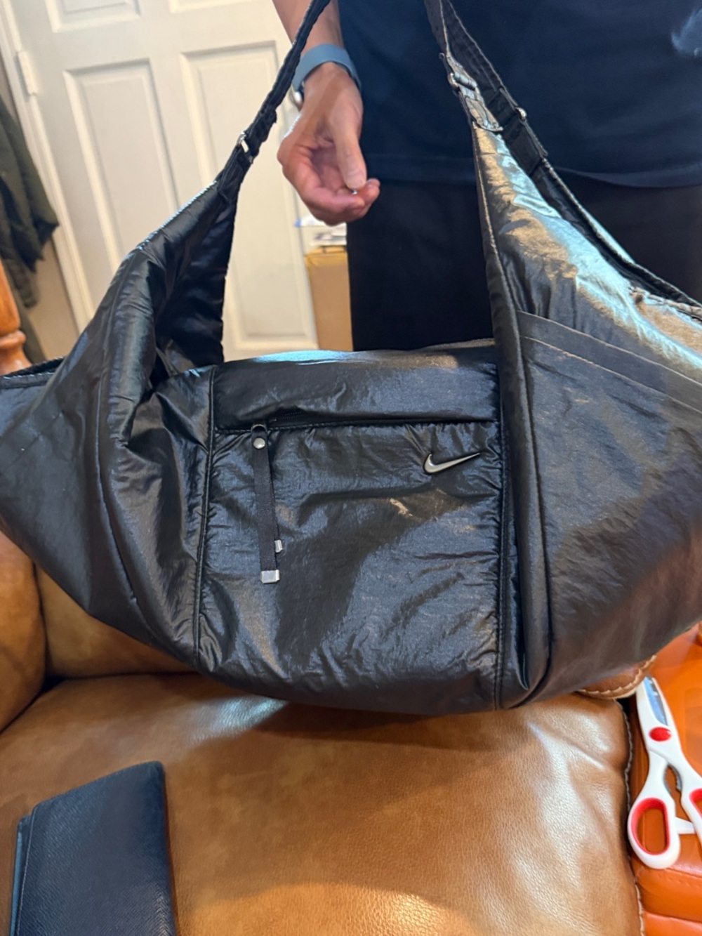 Nike Black Quilted Duffel Shoulder Bag